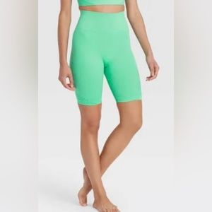 Joy Lab High Waist Jade Cream Biker Shorts
